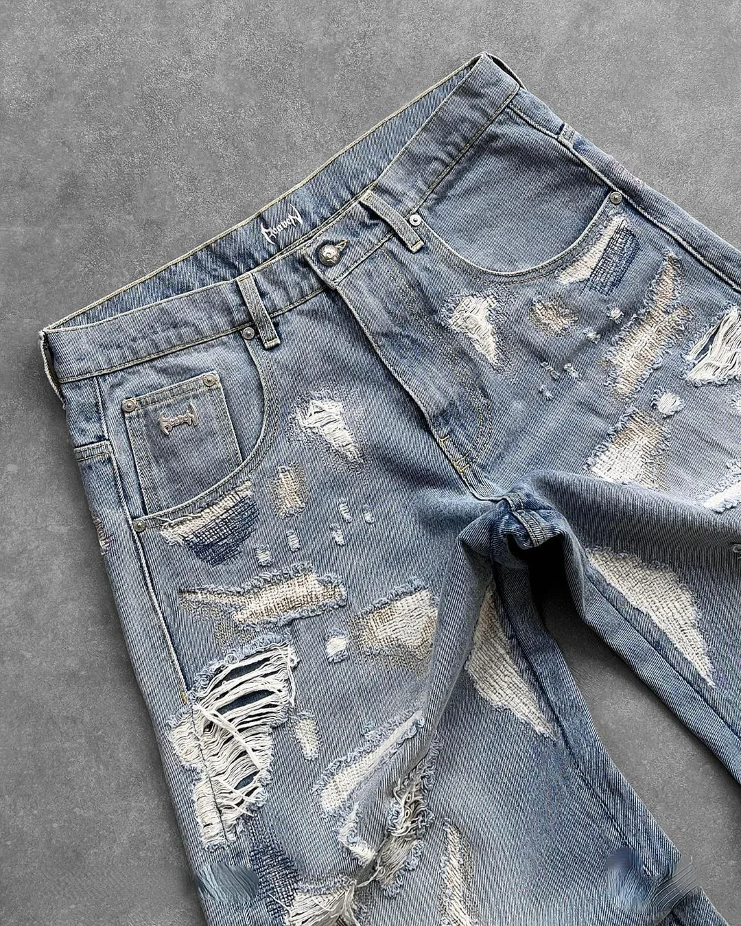 

Vintage Ripped Straight Baggy Jeans for Men Y2k High Quality America Fashion Street Distressed Denim Pants Hip Hop Mens Clothing