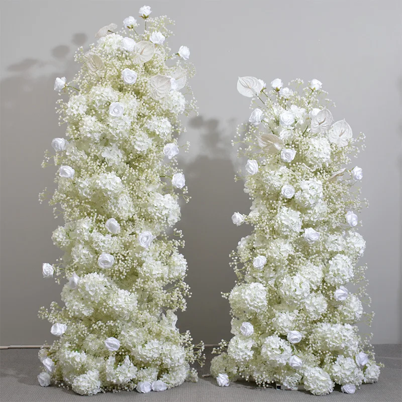 

Wedding Arch Arrangement Artificial Baby Breath Hydrangea Flower Row Floral Backdrop Decor Phoo Props Wedding Decoration