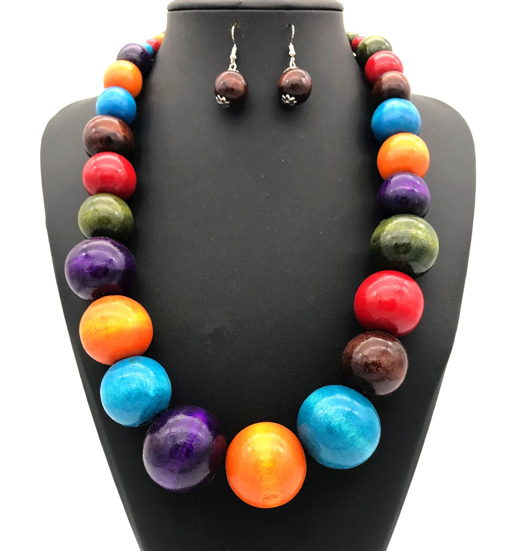 Popular European and American Ethnic Style Wood Bead Necklace Colorful Sweater Chain Set
Popular European and American Ethnic Style Wood Bead Necklace Colorful Sweater Chain Set