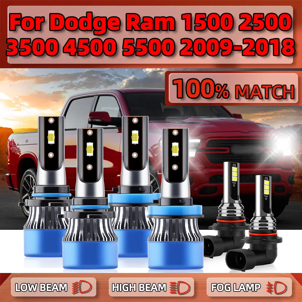 360W LED Headlight 60000LM CSP Chip Car Light 12V High Low Beam Fog Lamps For Dodge Ram 1500 2500 3500 4500 5500 2009-2017 2018
360W LED Headlight 60000LM CSP Chip Car Light 12V High Low Beam Fog Lamps For Dodge Ram 1500 2500 3500 4500 5500 2009-2017 2018