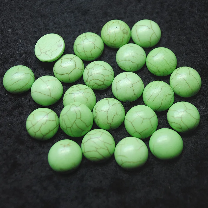 

50PCS New Howlite Cabochons Round Shape Turquoise Material Size 14MM DIY Jewelry Making Findings Accessoires Free Shippings