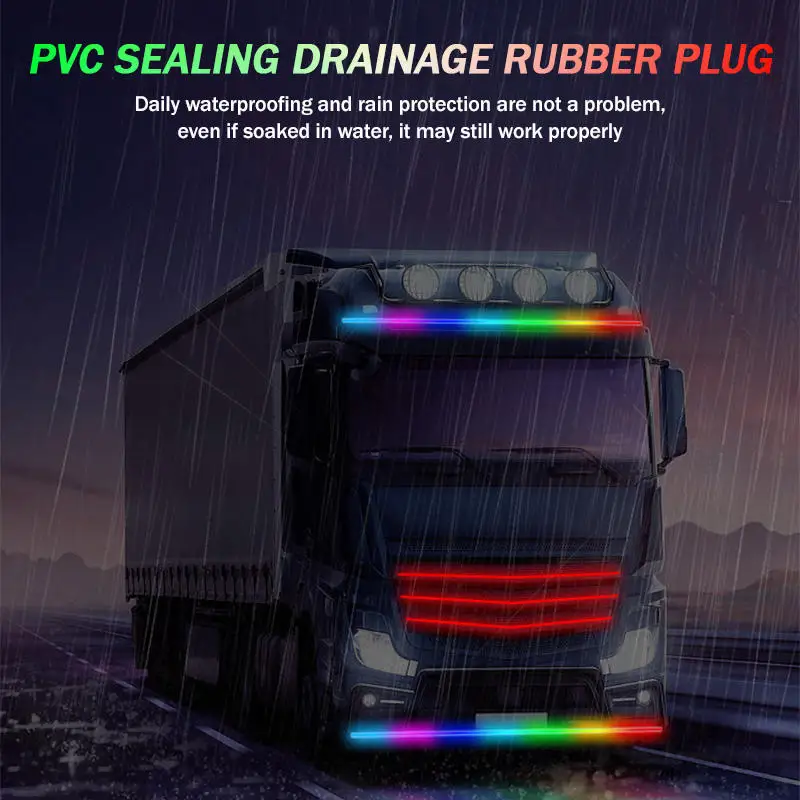 Truck Led Singal Light Night Driving Safety Warning Light Rgb 7 Colorful Flashing Atmosphere Lamp 24V Car Decorative Light Truck Led Singal Light Night Driving Safety Warning Light Rgb 7 Colorful Flashing Atmosphere Lamp 24V Car Decorative Light