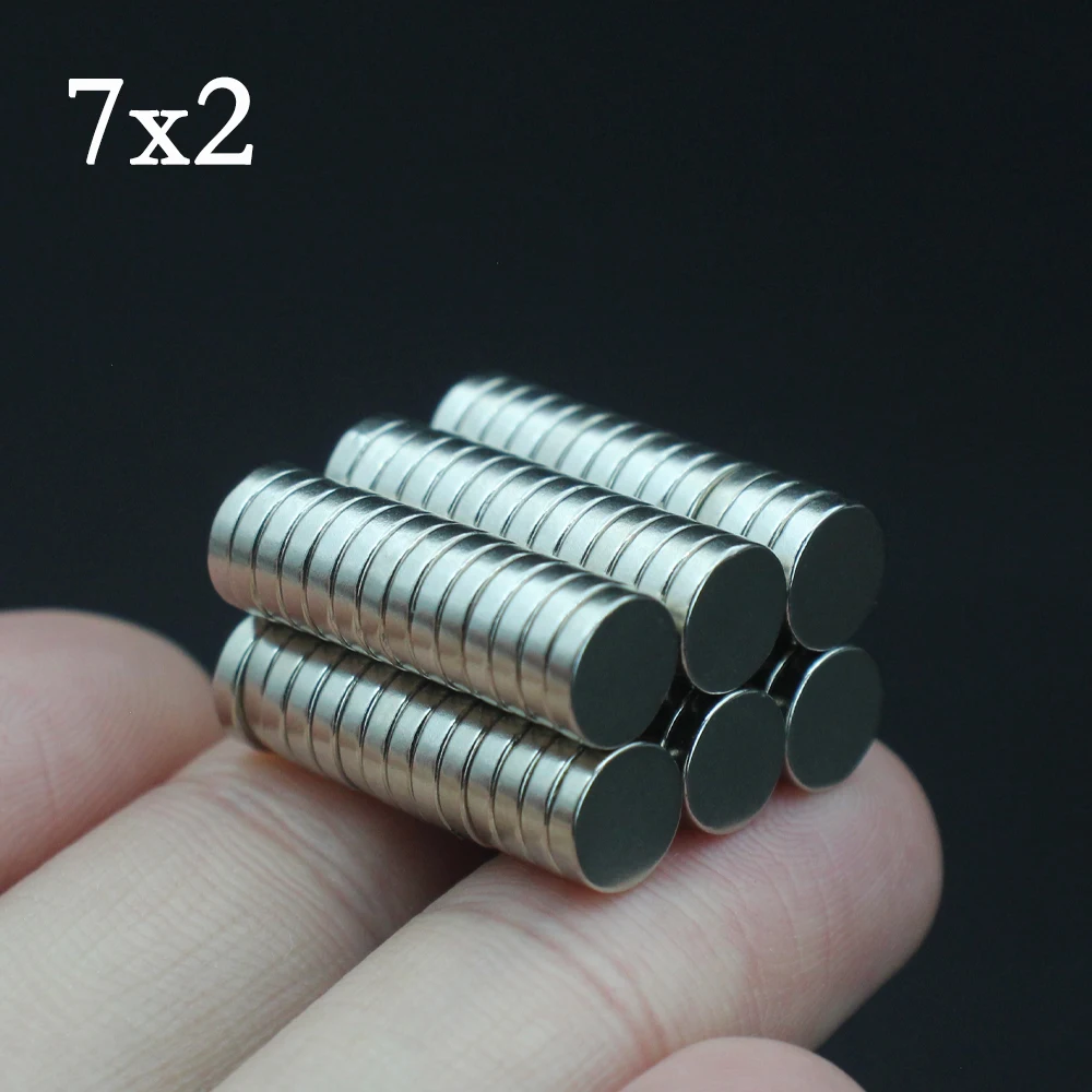 

20/50/100pcs 7x2mm Small Disc Magnets 7mm x 2mm N35 Rare Earth NdFeB Round Magnet Super Strong Neodymium Magnets for Crafts