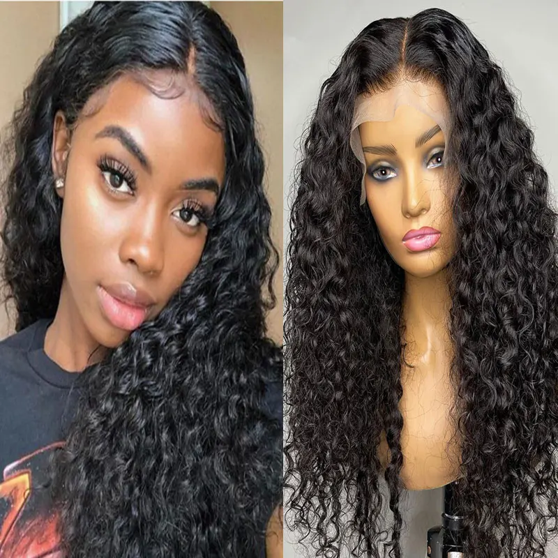 

High Density Kinky Curly Cosplay Wig Synthetic 13X4 Lace Front Wigs Glueless Heat Resistant Fiber Hair Middle Parting For Women