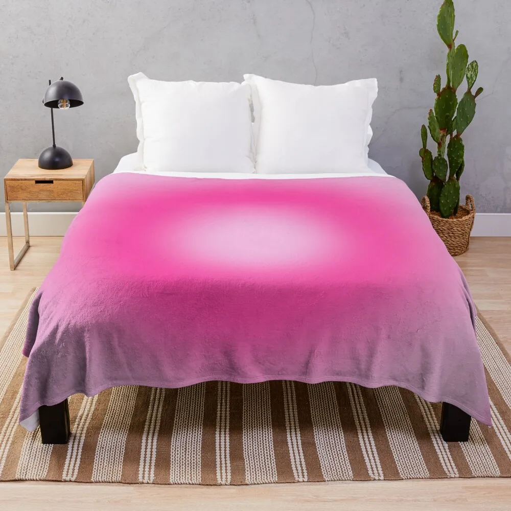 

Spiritual Pink Aura Gradient Ombre Sombre Abstract Throw Blanket Luxury Designer Blanket Soft Plaid Quilt Blanket