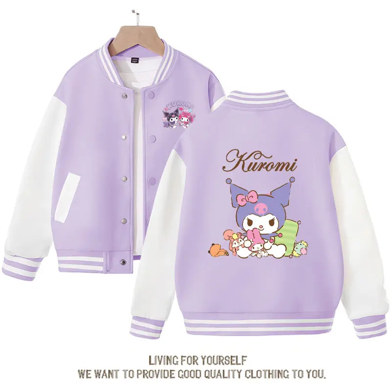Kawaii Sanrio Kuromi Girls Baseball Uniform Anime Cartoon Sports Coat Casual Tops Spring Autumn Children Clothing Birthday Gift
Kawaii Sanrio Kuromi Girls Baseball Uniform Anime Cartoon Sports Coat Casual Tops Spring Autumn Children Clothing Birthday Gift