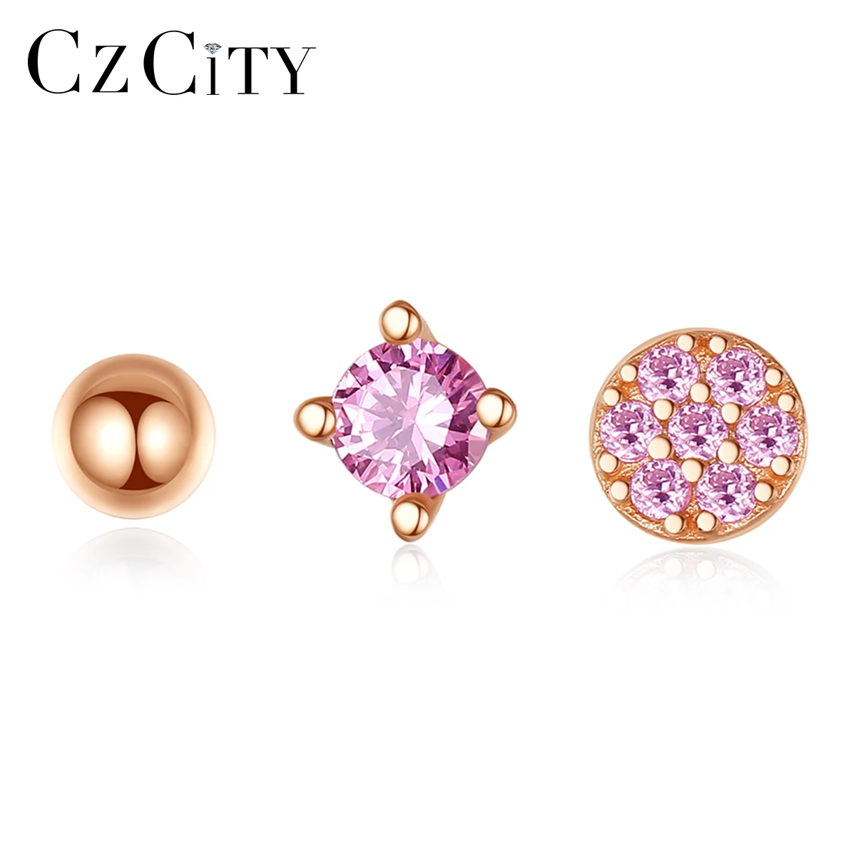 CZCITY 925 Sterling Silver Pink CZ Stones Earring Set Cute Small Three Pcs Ear Pin for Girl Romantic Christmas Gifts for Friend
CZCITY 925 Sterling Silver Pink CZ Stones Earring Set Cute Small Three Pcs Ear Pin for Girl Romantic Christmas Gifts for Friend