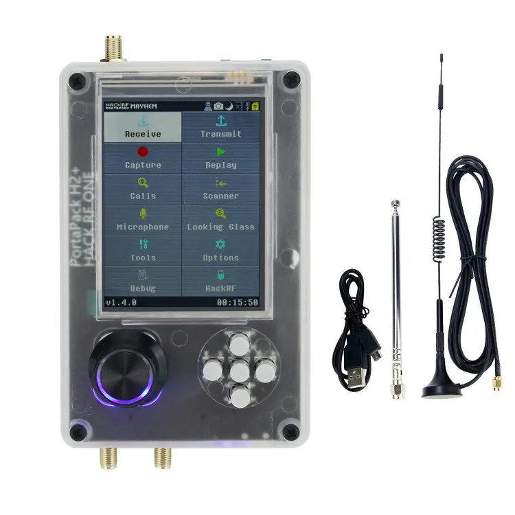 HackRF + Upgraded PortaPack H2 3.2" LCD + Plastic Shell Assembled + 2pcs Antennas + USB Cable
HackRF + Upgraded PortaPack H2 3.2" LCD + Plastic Shell Assembled + 2pcs Antennas + USB Cable