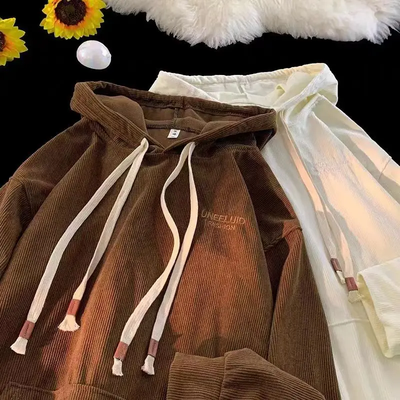 Corduroy hooded sweatshirt for men and women spring and autumn new Korean style simple design loose and versatile outer ins top
Corduroy hooded sweatshirt for men and women spring and autumn new Korean style simple design loose and versatile outer ins top