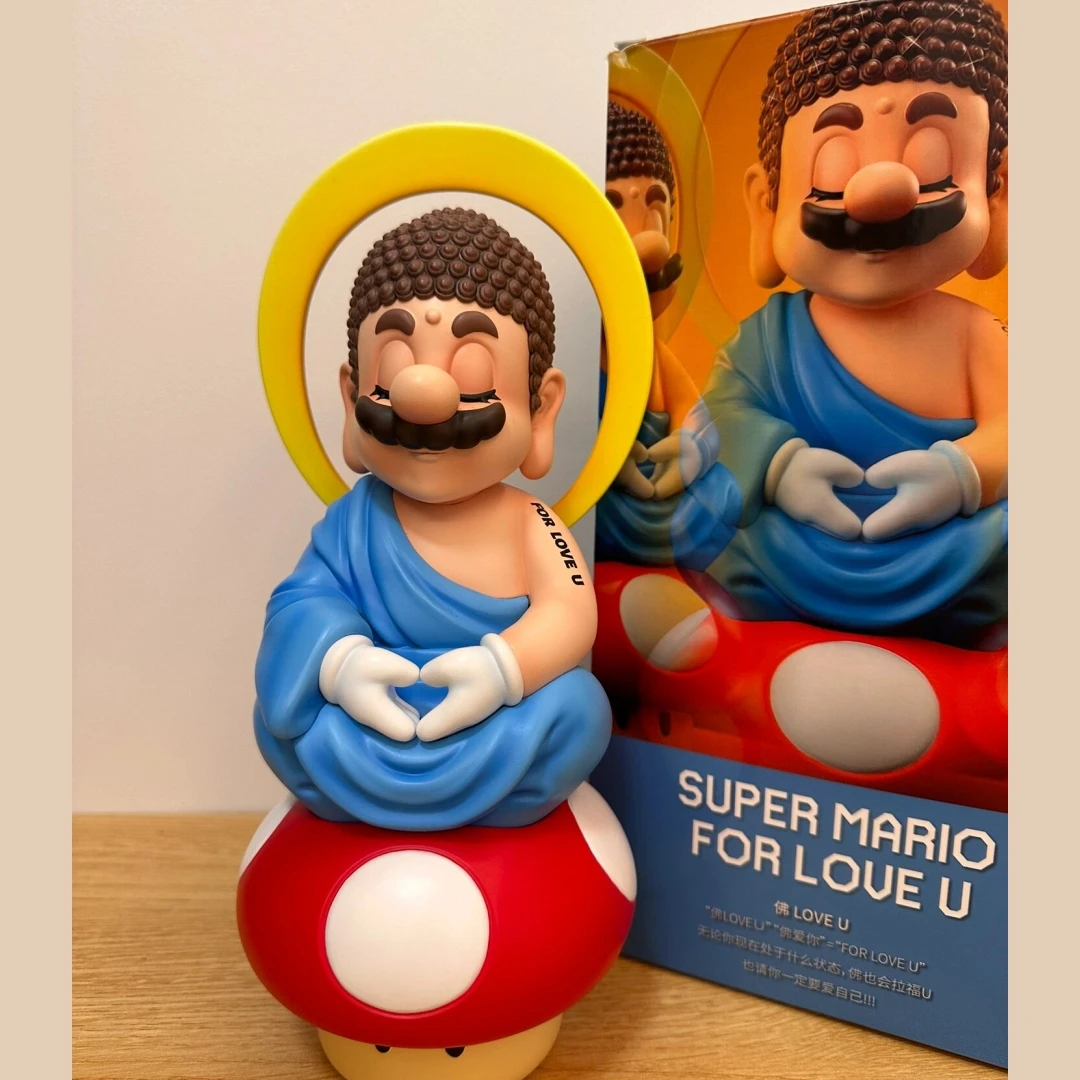 

24cm Super Mary Cos Love U Sakyamuni Mario Statue Handmade Model Desktop Ornaments Game Peripherals Collectible Toys In Stock