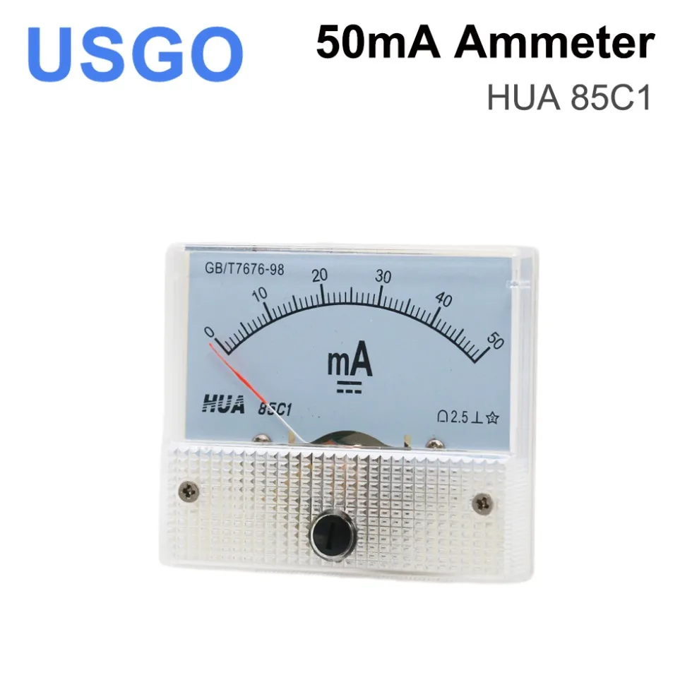 

USGO HUA Ammeter 50mA 85C1 DC Current voltage meters Analog Amp Panel Meter Current for CO2 Laser Engraving Cutting Machine
