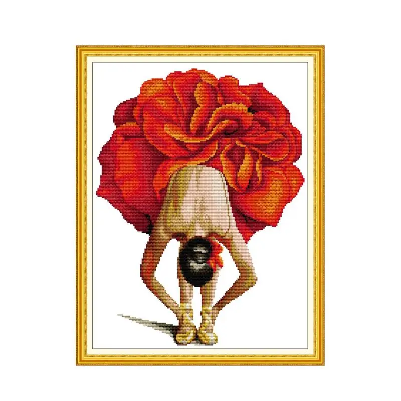 

Joy Sunday Beautiful Dancer Cross Stitch Kits Pattern 11CT 14CT DIY Printed Stamped Fabric Embroidery Needlework Set Home Decor