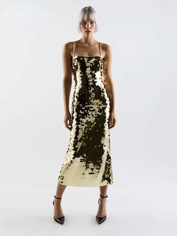 Dresses For Women 2023 Strapless Gold Sexy Sleeveless Midi Length Sequins Bodycon Clothes Evening Dress Vestido
Dresses For Women 2023 Strapless Gold Sexy Sleeveless Midi Length Sequins Bodycon Clothes Evening Dress Vestido