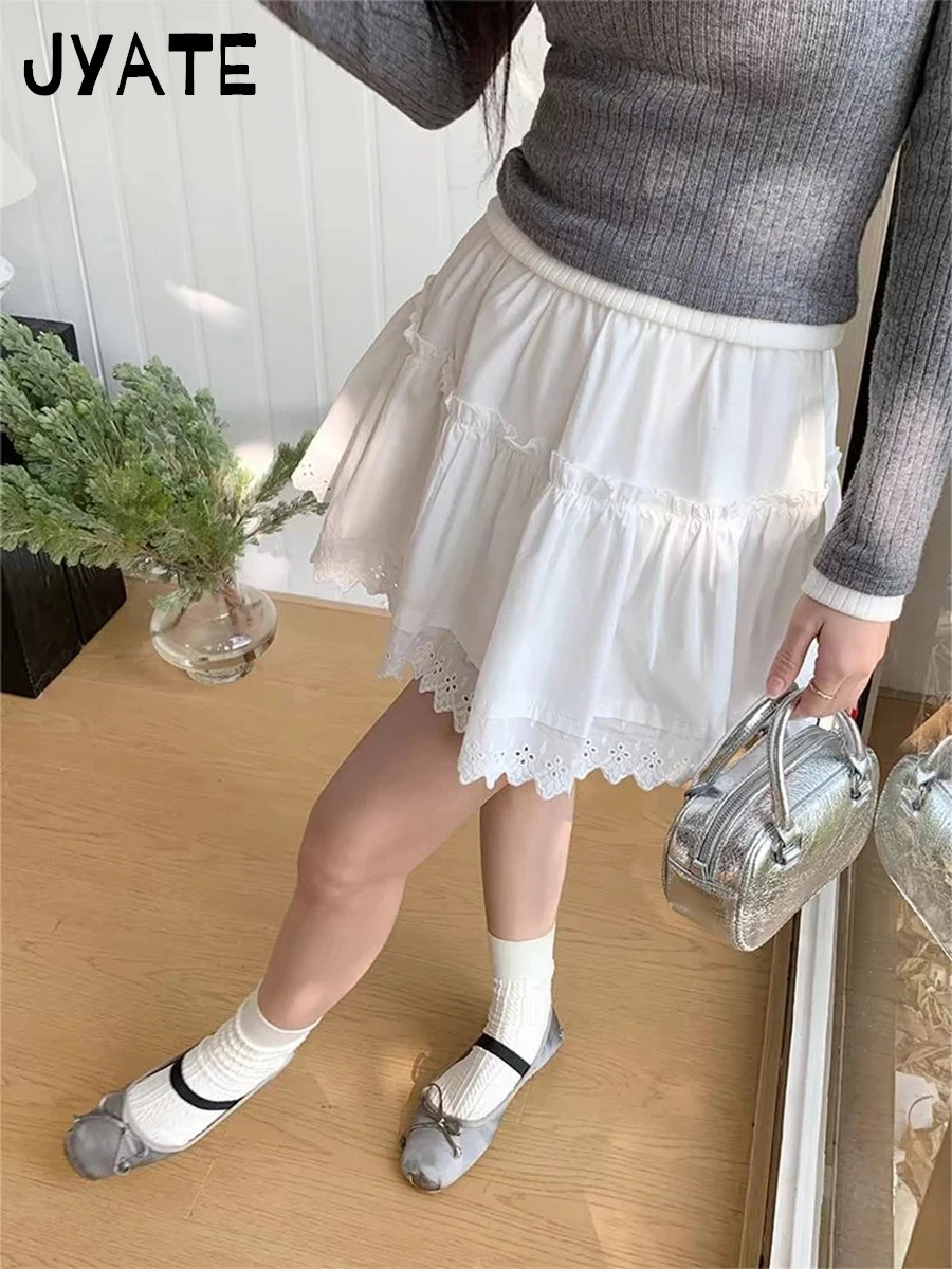 Sweet Lace Hem Ruffle White Mini Skirt Summer Simple A-line High Waist Short Faldas Female Vintage Cute Preppy Style Y2K Skirts
Sweet Lace Hem Ruffle White Mini Skirt Summer Simple A-line High Waist Short Faldas Female Vintage Cute Preppy Style Y2K Skirts