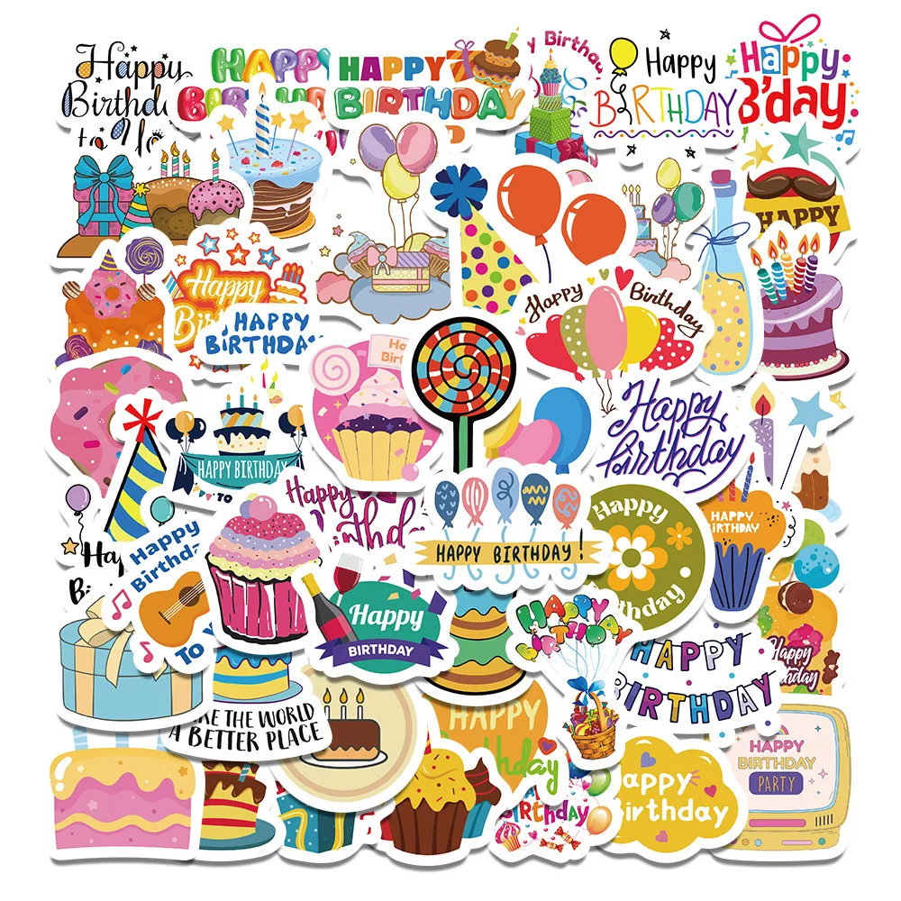 50Pcs Cute Happy Birthday Stickers for Laptop Scrapbook Ipad Phone Scrapbooking Material Kscraft Party Sticker Craft Supplies
50Pcs Cute Happy Birthday Stickers for Laptop Scrapbook Ipad Phone Scrapbooking Material Kscraft Party Sticker Craft Supplies