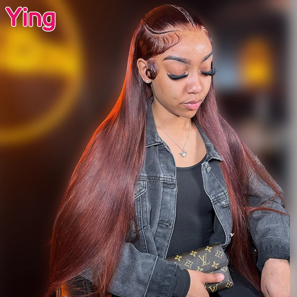 

Reddish Brown Peruvian Bone Straight 200% 13x6 Lace Frontal Wig 4x4 Transparent Lace Wig12A Remy 13x4 Lace Front Wig PrePlucked