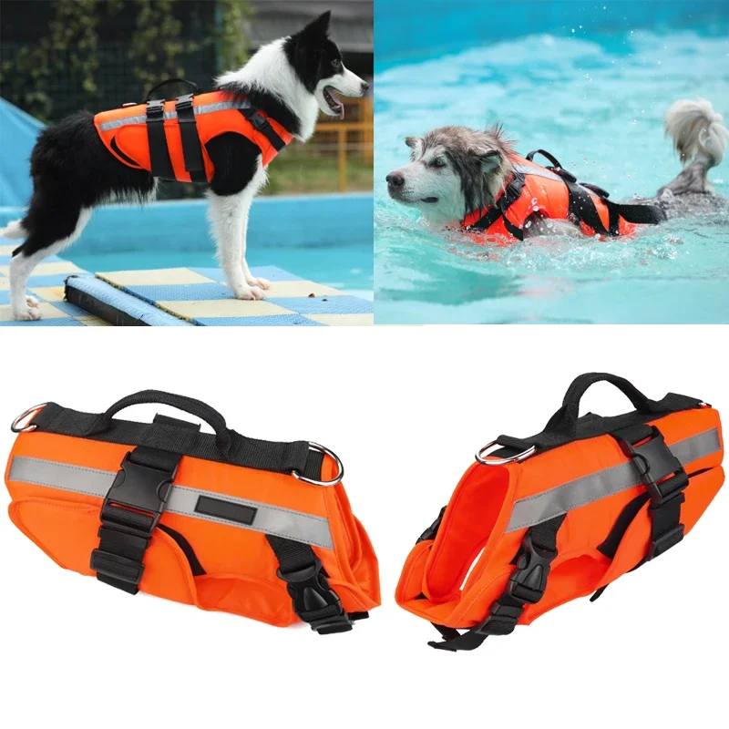 

Dogs Superior Handle Safety Dog Swimming Clothes Buoyancy Jacket Vest Pet Rescue Life-saving Ripstop Life With