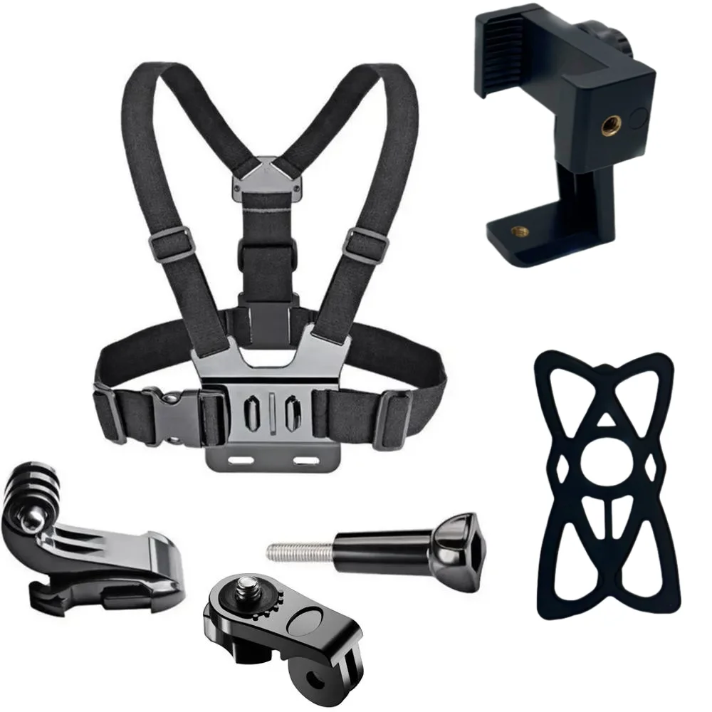 

ERIKOLE Phone Holder Chest Strap Mount Belt For GoPro Hero Insta360 R X2 DJI OSMO Go Pro SJCAM EKEN Action Camera Accessories