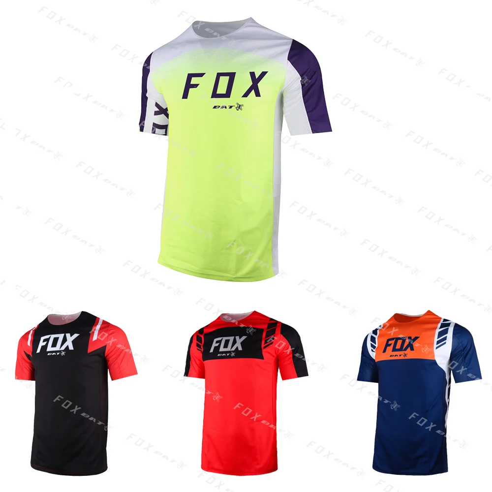 

Men's Short Sleeves Downhill Bat Fox MTB T Shirt Mountain Biking Motocross Mountain Cycling Jersey Shirts Offroad DH Cycling