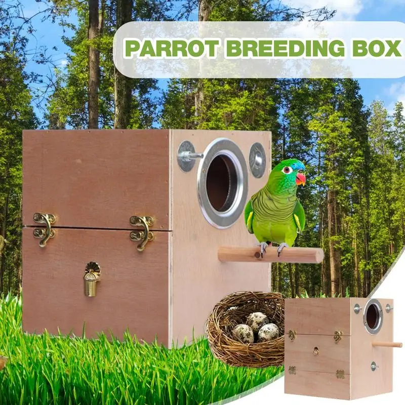 

Parrot Nest Breeding Box Parrots Mating House Wood Bird Aviary Budgie Cage Nesting Box For Parrots Pigeons Parakeet Cockatiel