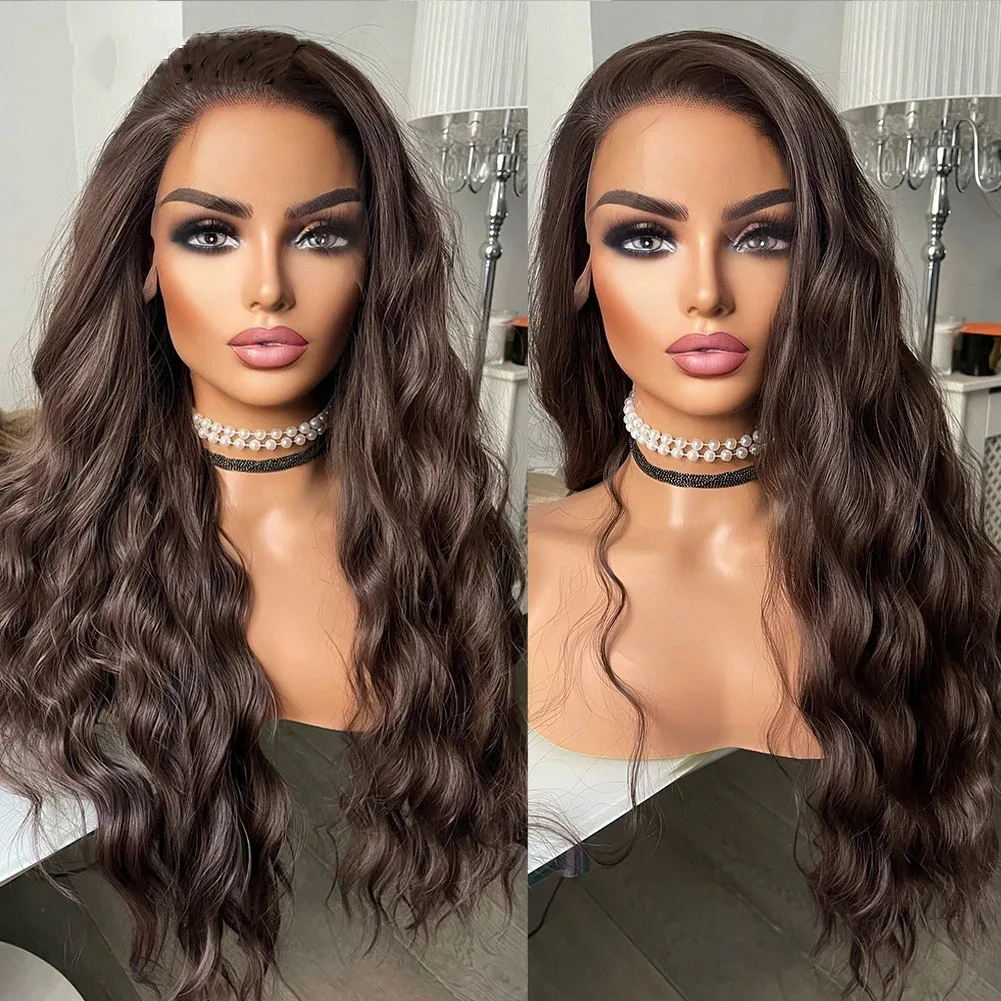 Long Wavy Brown Synthetic Lace Wigs Half Hand Tied for Women Loose Wavy Wig 24 Inches Cosplay Wig
Long Wavy Brown Synthetic Lace Wigs Half Hand Tied for Women Loose Wavy Wig 24 Inches Cosplay Wig