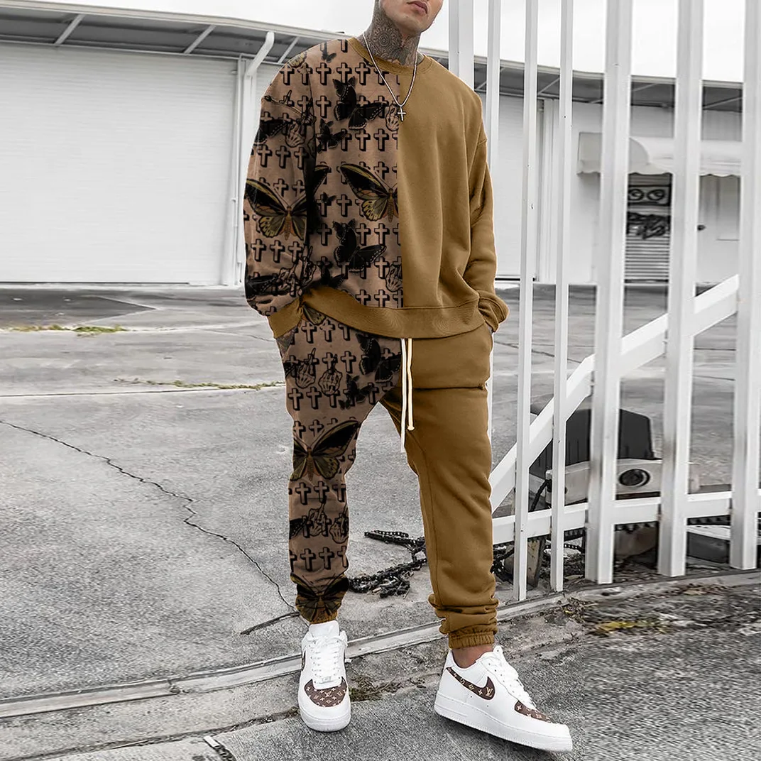 New Spring Autumn Men Tracksuits Sets 3D Printed Sets Men Two-piece Patchwork Pullover Sportswear Small Leg Trousers Sweat Suits
New Spring Autumn Men Tracksuits Sets 3D Printed Sets Men Two-piece Patchwork Pullover Sportswear Small Leg Trousers Sweat Suits