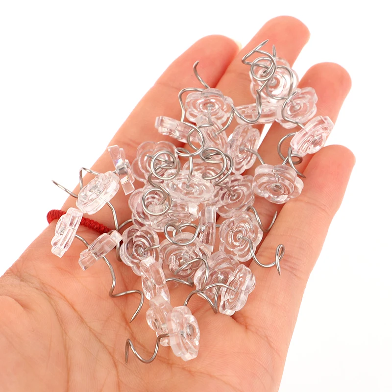 

100PCS Clear Rose Heads Twist Pins Fixed Fastener Non Marking Spiral Nails For Upholstery Blankets Sofa Anti Slip Fixing Tools