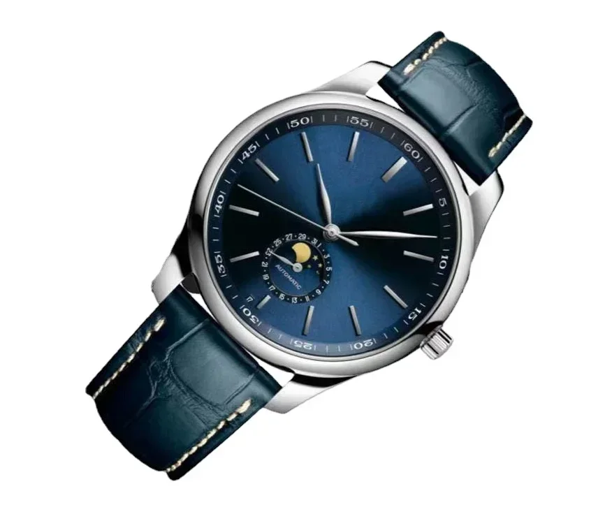 Новинка, женские механические часы 904L Master MoonPhase, коллекционные наручные часы с синими бриллиантами из стали и кожи, 40 мм
Новинка, женские механические часы 904L Master MoonPhase, коллекционные наручные часы с синими бриллиантами из стали и кожи, 40 мм