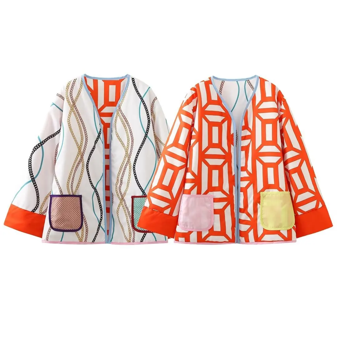 Printed Contrast Pocket Wide Sleeved Ladies Outwear Loose Fashion Women's Double Sided Jacket 2023 Chic Casual Party Street Wear
Printed Contrast Pocket Wide Sleeved Ladies Outwear Loose Fashion Women's Double Sided Jacket 2023 Chic Casual Party Street Wear