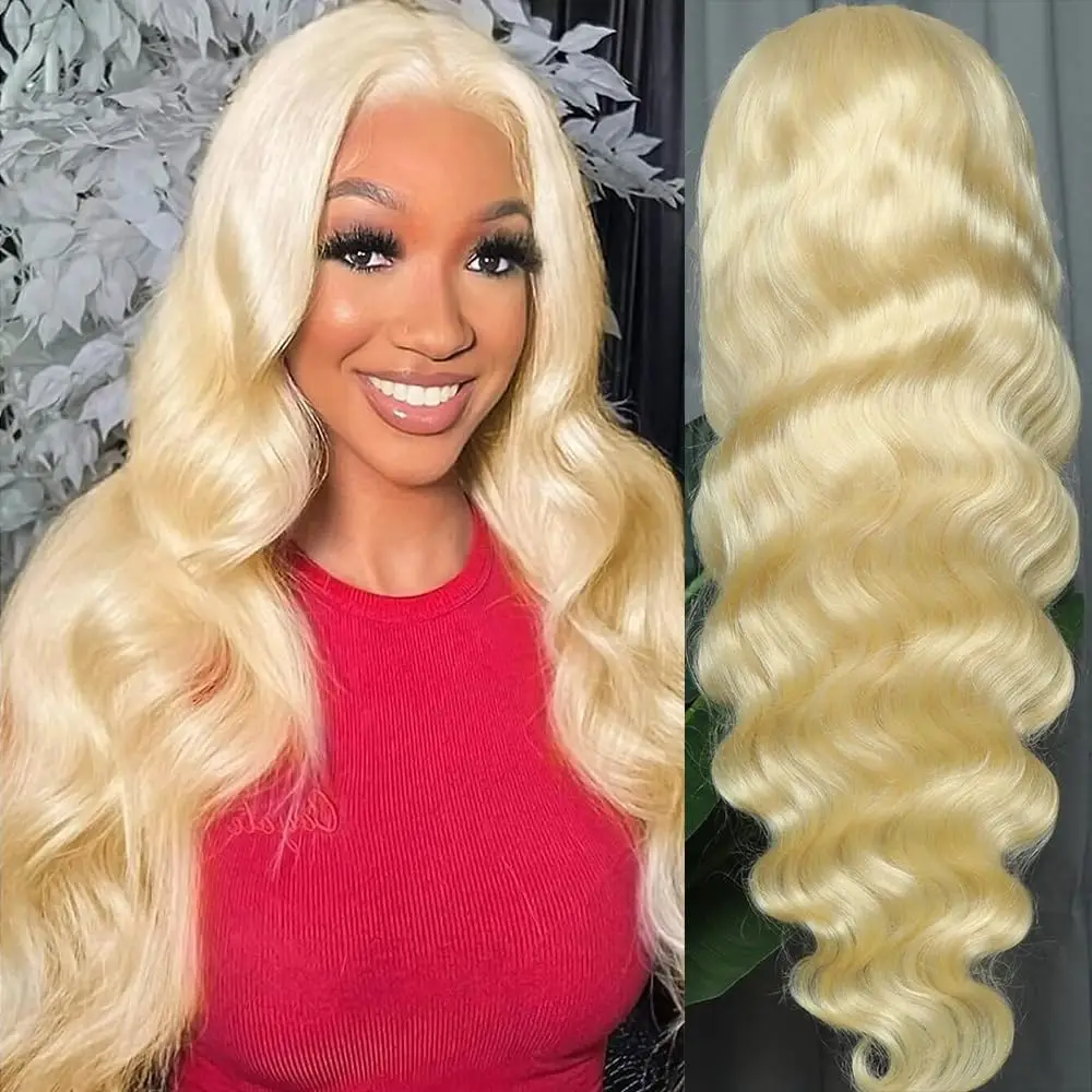 

613 Honey Blonde Body Wave Wigs 13x6 HD Lace Frontal Wigs Human Hair 13x4 280 Density Glueless Preplucked Baby Hair For Women