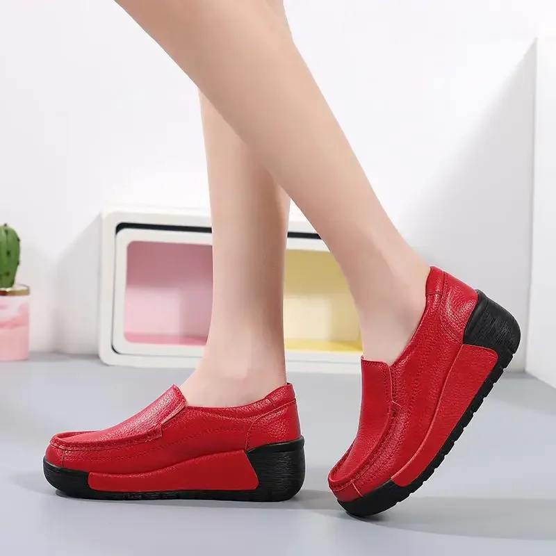 Women's Shoes plus Size 35-41 Rocking Shoes Platform Heightened Platform Authentic Leather Mom Pumps Moccasins
Women's Shoes plus Size 35-41 Rocking Shoes Platform Heightened Platform Authentic Leather Mom Pumps Moccasins