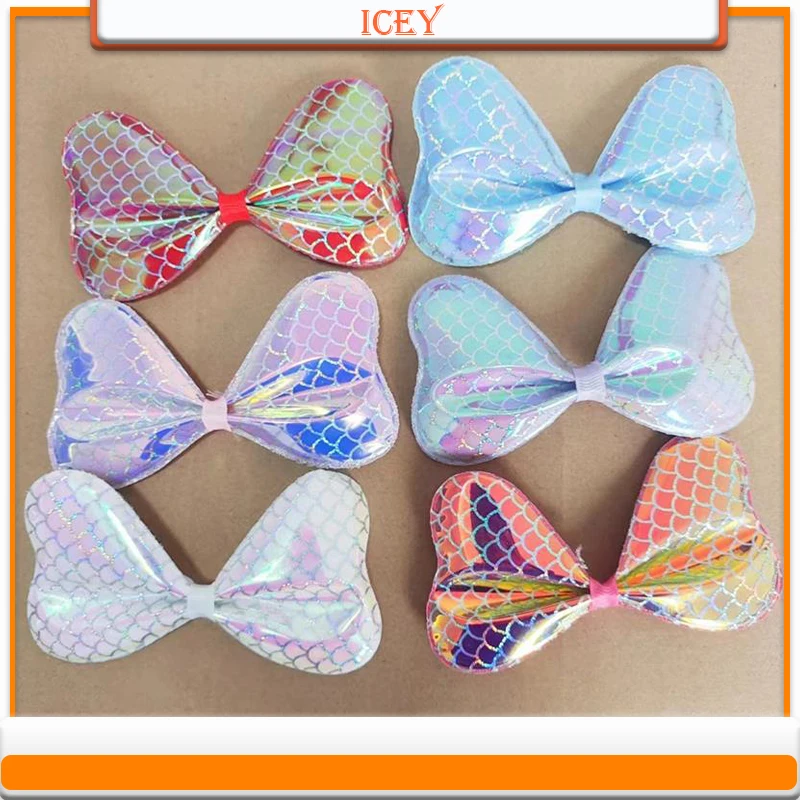 

1pc Children's Fantasy Fish Scale Bow Knot Sponge Accessories Hairpin