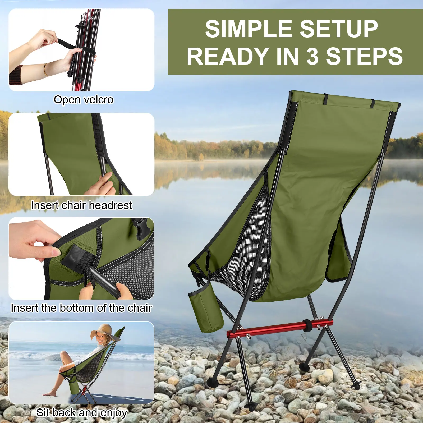 Portable Outdoor Camping Chair Folding Kermit Chair Relax Ultralight Lightweight Foldable Travel Chairs Beach Camping supplies
Portable Outdoor Camping Chair Folding Kermit Chair Relax Ultralight Lightweight Foldable Travel Chairs Beach Camping supplies