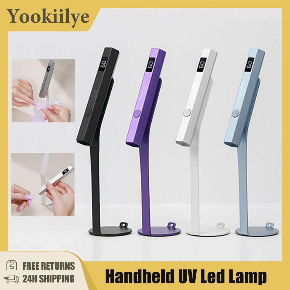 

Manicure New Metal Pen Uv Light Lamp with Display Portable Power Phototherapy Uv Led Lamps Mini Handheld Lamp Nail Tools