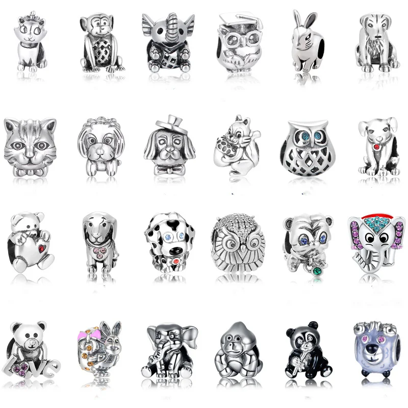 Cut Animal Charm 925 Steriling Silver Monkey Elephant Dog Cat Panda Beads for Pandora Bracelet DIY Jewelry Making Gift
Cut Animal Charm 925 Steriling Silver Monkey Elephant Dog Cat Panda Beads for Pandora Bracelet DIY Jewelry Making Gift