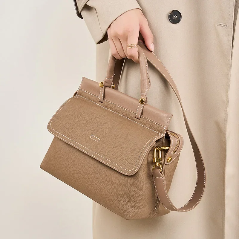 

Luxury Brand Cowhide Ladies 2024 Leather Women's Bag Crossbody Messenger Bag Commuter Large Capacity Shoulder Briefcase