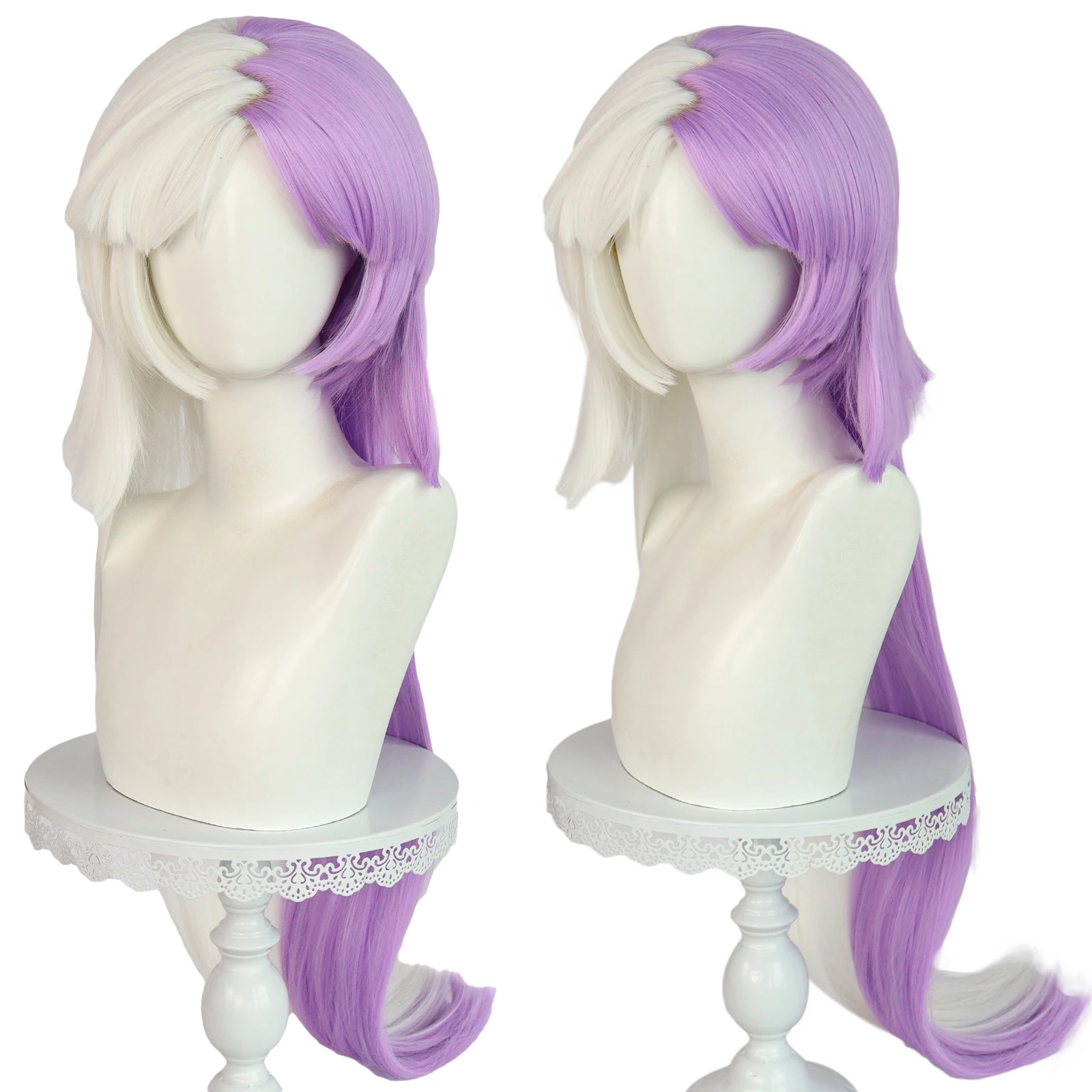 Парик для косплея аниме Sigma, длинные фиолетовые и белые термостойкие синтетические искусственные волосы длиной 100 см, искусственные волосы + шапочка для парика 
Парик для косплея аниме Sigma, длинные фиолетовые и белые термостойкие синтетические искусственные волосы длиной 100 см, искусственные волосы + шапочка для парика