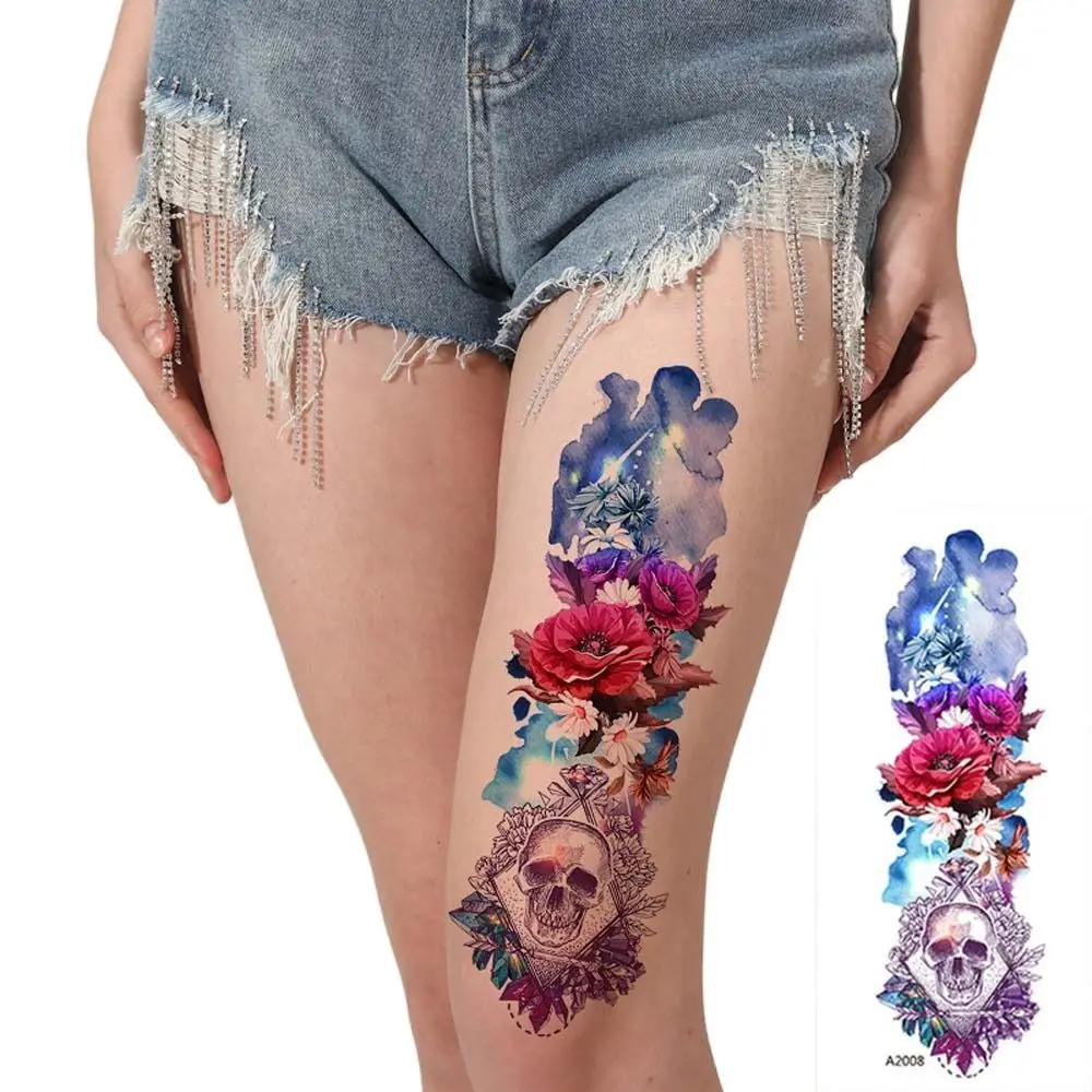 

Party Women Arm Foot Hand Thigh Lotus Skeleton Fake Tattoo Temporary Tattoos Tattoo Stickers Flowers Tattoo Stickers