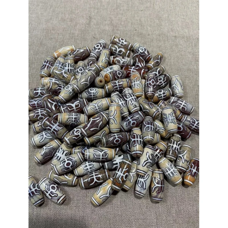 

- Tibetan Factory Wholesale High-Oil Coated Pulp Weathering Delicate 30mm Tri-Color Tibet Beads