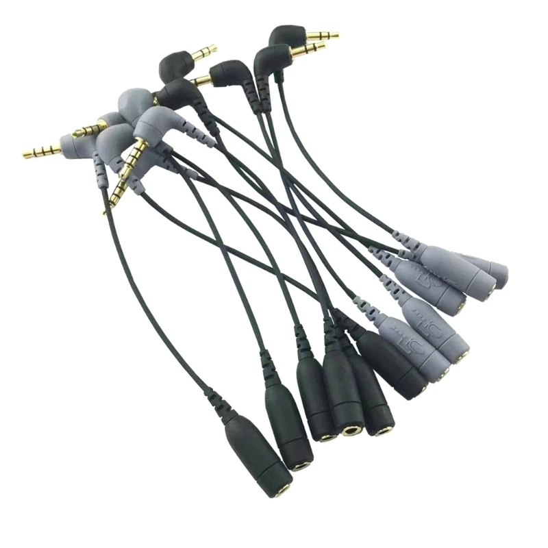 TRS to TRRS Microphone Cable 3.5mm Female to Male Right Angle Adapter Cable Wireless Mic Cord for RODE SC3/SC4 TRS to TRRS Microphone Cable 3.5mm Female to Male Right Angle Adapter Cable Wireless Mic Cord for RODE SC3/SC4