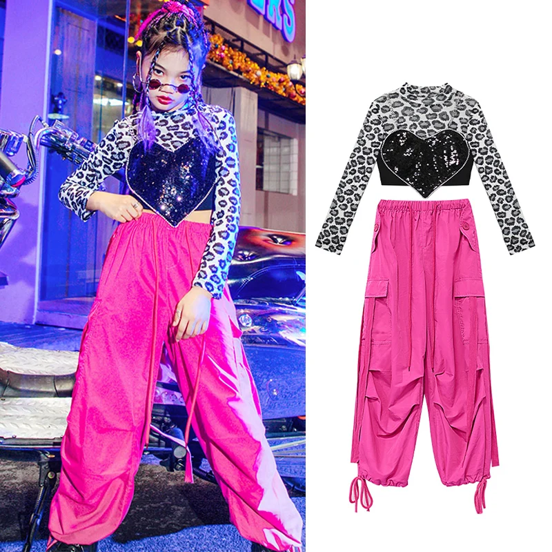 Hip Hop Clothes Sequins Tops Pink Cargo Pants Kids Festival Clothing Runway Show Stage Costume Girls Jazz Dance Outfit
Hip Hop Clothes Sequins Tops Pink Cargo Pants Kids Festival Clothing Runway Show Stage Costume Girls Jazz Dance Outfit