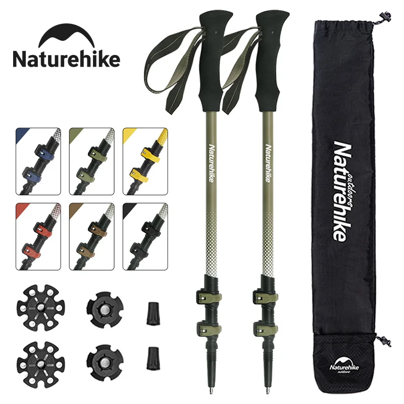 

Naturehike Trekking Pole 1pcs Outdoor Climbing Poles Carbon Fiber 3 Section Retractable Poles Ultralight Walking Hiking Portable