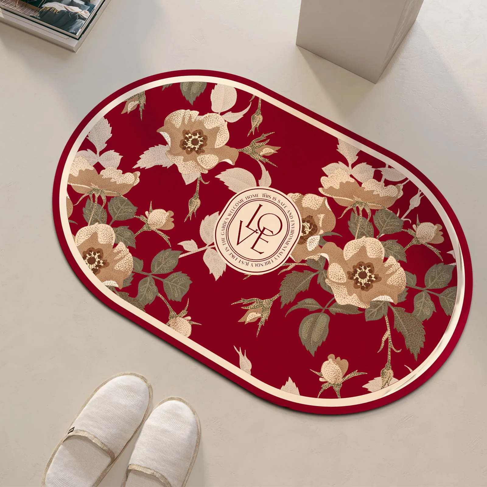 Diatomite Floral Bath Mat Bathroom Absorbent Foot Mats Quick Dry Toilet Rug Shower Carpet For Living Room Doormat Washable Diatomite Floral Bath Mat Bathroom Absorbent Foot Mats Quick Dry Toilet Rug Shower Carpet For Living Room Doormat Washable