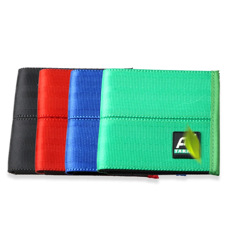 

JDM Style TAK Wallet Drifting Seatbelt Webbing Fabric Men's Wallet Car Leather Short Wallet Purse Clip Key Case