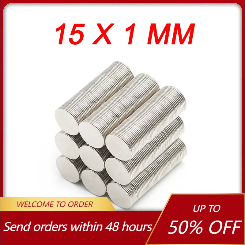 

10/30/50/60 Pcs 15x1mm Super Strong Magnets Neodymium Magnet Rare Earth Magnet N35 Fridge Magnets imanes Permanent Magnetic Disc