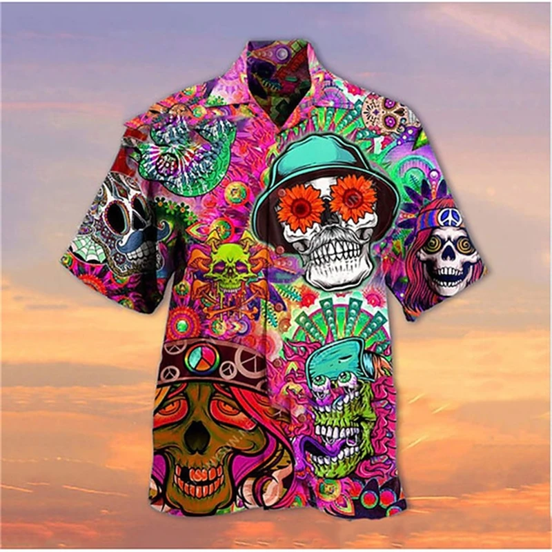 Newest Skull Lapel Men'S Shirts Horror 3d Print Casual Hawaiian Shirts Man Retro Shirt For Man Button Short Sleeves Male Clothes 
Newest Skull Lapel Men'S Shirts Horror 3d Print Casual Hawaiian Shirts Man Retro Shirt For Man Button Short Sleeves Male Clothes