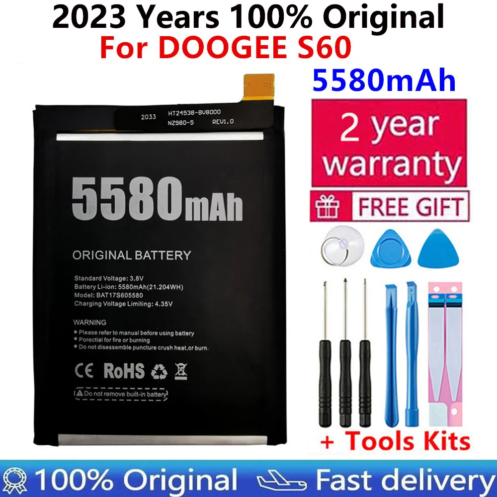 100% Original New For DOOGEE S60 Replacement 5580mAh backup battery for DOOGEE S60 Smart Phone batteries Bateria+Gift Tools
100% Original New For DOOGEE S60 Replacement 5580mAh backup battery for DOOGEE S60 Smart Phone batteries Bateria+Gift Tools
