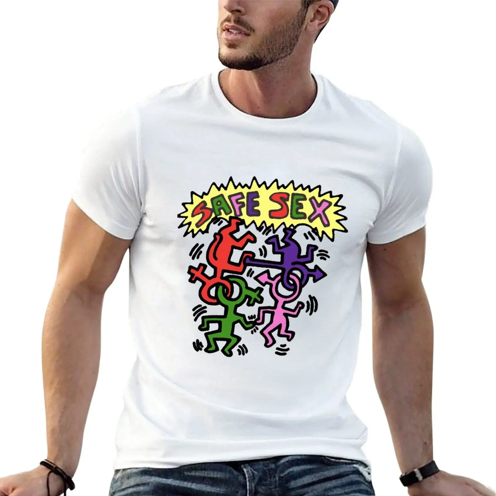 

New Safe sex Harry LGBTQ T-Shirt custom t shirt aesthetic clothes mens workout shirts