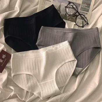 Sous-vêtements en coton pour femmes, culotte sexy, style japonais, taille moyenne, simple, respirant, slip confortable, caleçon sans couture, lingerie 1