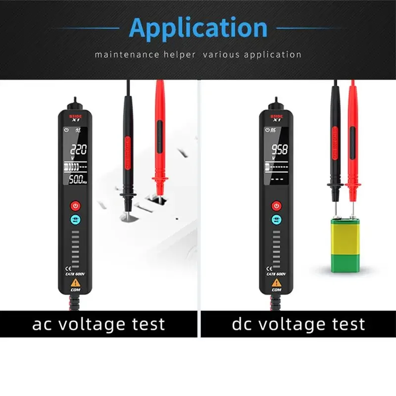 

Voltage Tester Large LCD Live/Neutral Wire Check Breakpoint Locate Non Contact AC DC Sensor Pen BSIDE